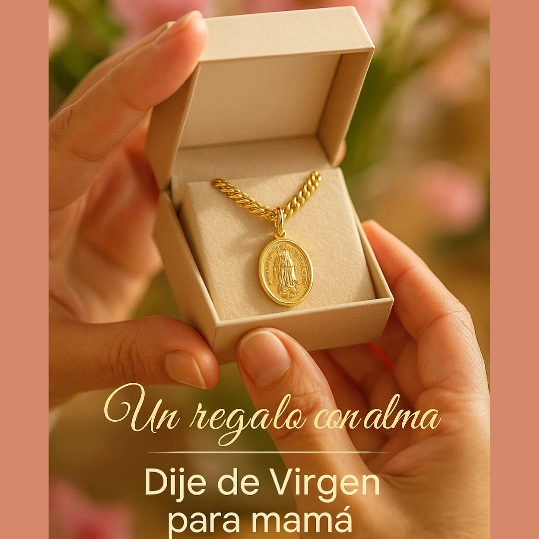 💖 CADENA CON DIJE DE LA VIRGEN DE GUADALUPE CON BAÑO DE ORO DE 18 KILATES – FE QUE BRILLA PARA MAMÁ" 👑