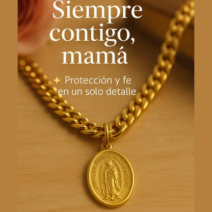💖 CADENA CON DIJE DE LA VIRGEN DE GUADALUPE CON BAÑO DE ORO DE  18 KILATES – FE QUE BRILLA PARA MAMÁ" 👑
