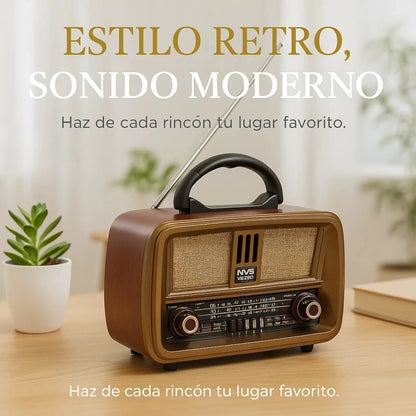 👩🧔"NUEVO - Radio Vintage Recargable – El regalo perfecto para papá o para revivir tu infancia"🎶
