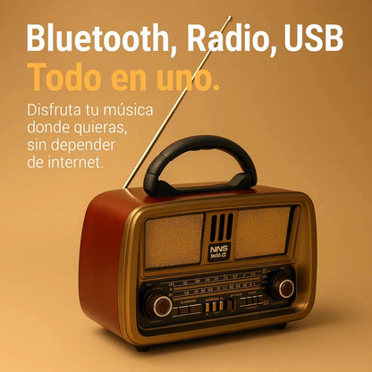 👩🧔"NUEVO - Radio Vintage Recargable – El regalo perfecto para papá o para revivir tu infancia"🎶